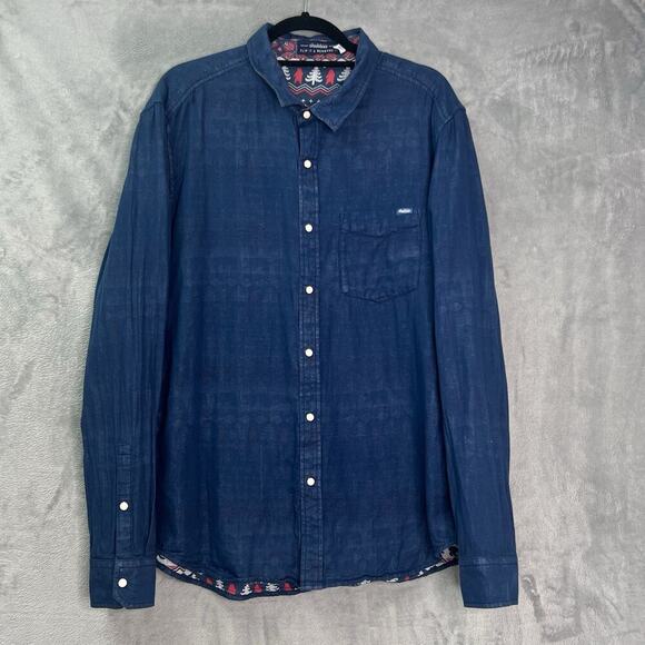 Chubbies Reversible Long Sleeve Button Down Shirt Mens XL Western Pearl‎ Snap - Picture 8 of 16